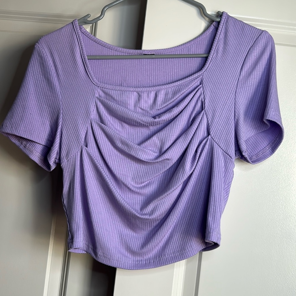 Lavender ruffled baby tee
